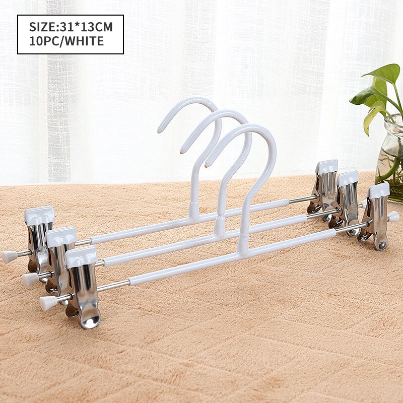 10Pcs Rvs Kledingrek Droogrek Broek Clip Draagbare Aanpassing Non-Slip Broek Rack Jurk Rack Closet organizer: 1