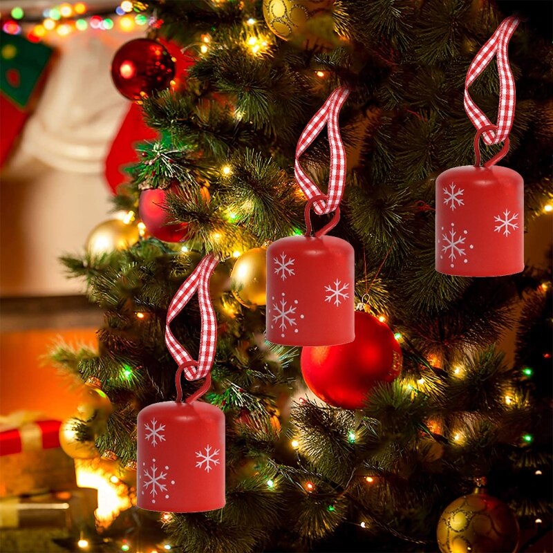 Kerst Decoratie Cilindrische Bell Kerst Sneeuwvlok Kleine Bell Tree Opknoping Thuis Kerst Decoratie