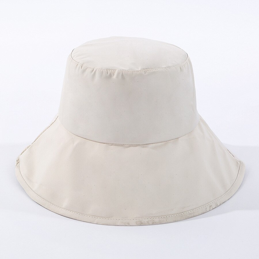 Bucket Hat - Damen Sommerhut - Casual Outdoor Sport - Breiter Rand Sonnenhut: Beige