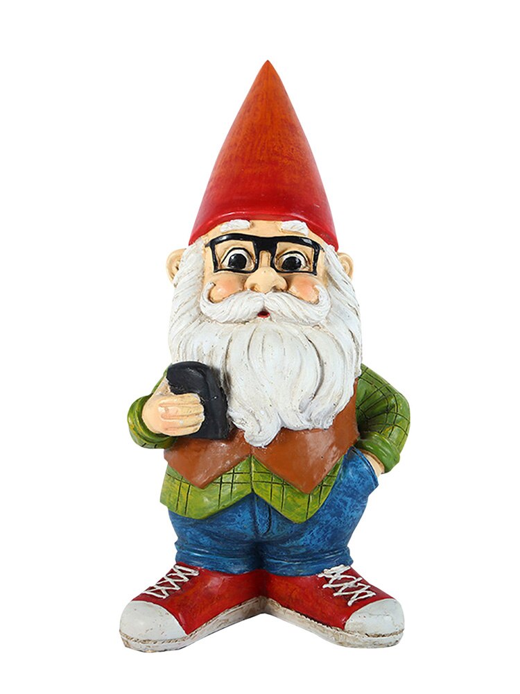 Resin Naughty Garden Gnome Garden Statue Christmas Dress Up Garden Decoration Resin Gnome Christmas Resin Gnome