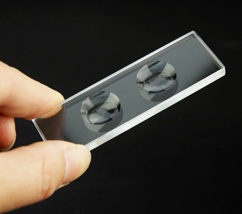 10MM Thickness Circular Concave Cavity Biological Microscope Slide Optical Glass Multiple Wells Optional: 2 wells