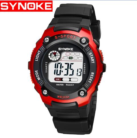 SYNOKE Digitale Kinderen Kijken Elektronische Kind Sport Polshorloge Digitale-horloge voor Meisje Jongen Kids Horloges Meisjes Jongens klok: red