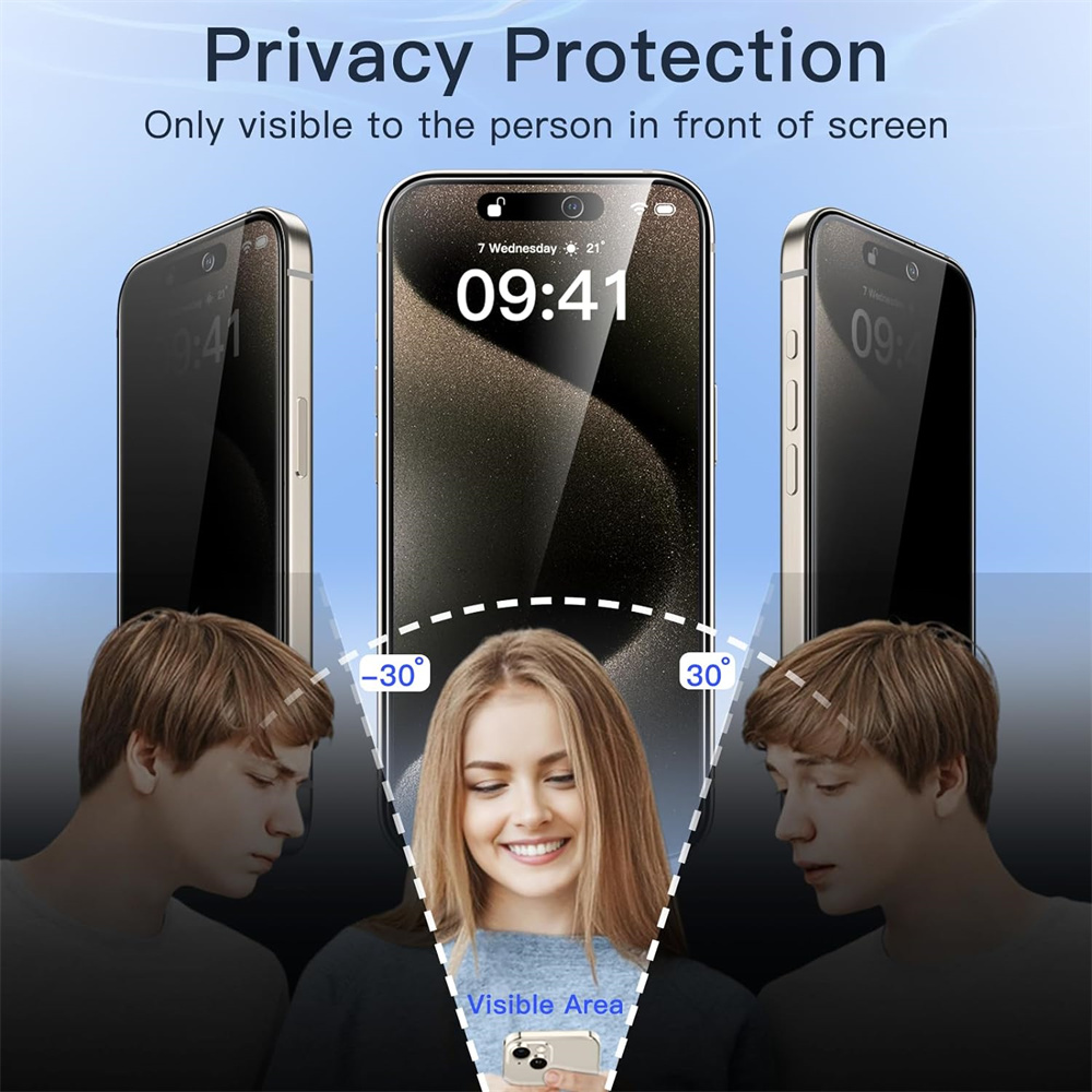 2/4PCS Privacy Screen Protector For iPhone 17 Pro Max Anti-Spy Glass For iPhone 16 15 14 13 12 11 Pro Max Anti-spy Film