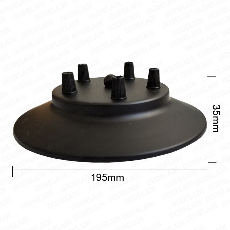 Spin lamp hanglamp plafond schotel retro restaurant bar multi kop accessoire zwarte ijzeren plaat