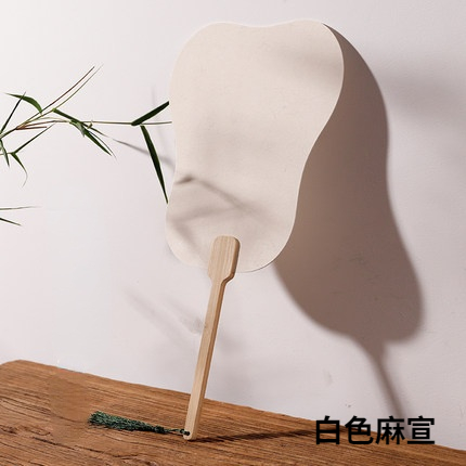 Groep Fan Dikke Rijst Papier Blanco Hand Fan Hand Schilderen Diy Ventilateur Abanicos Para Boda Hanfu Prestaties Props Draagbare: Khaki