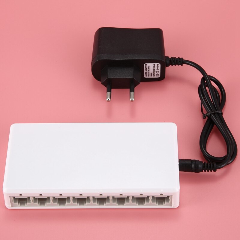 8 Ports Gigabit Switch Desktop RJ45 Ethernet Switch 10/100Mbps Hub Switcher(EU Plug)