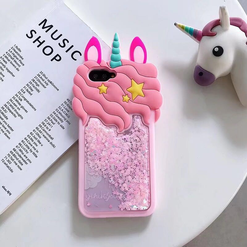 3D Cartoon Pink Quicksand Unicorn Silicone Case For Samsung Galaxy A50 A10 A20 A30 A40 M20 S8 S9 S10 Plus J4 J8 A9 A7 Cover