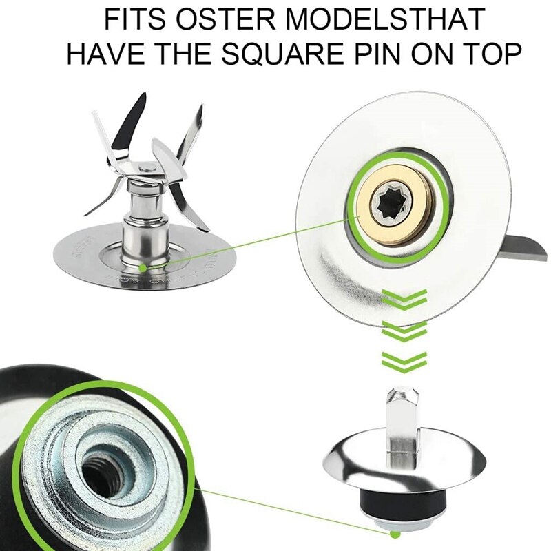 Piezas de repuesto para Oster & Osterizer Blender, cuchillas de hielo 4980 4961, Kit de pasador de acoplamiento de junta