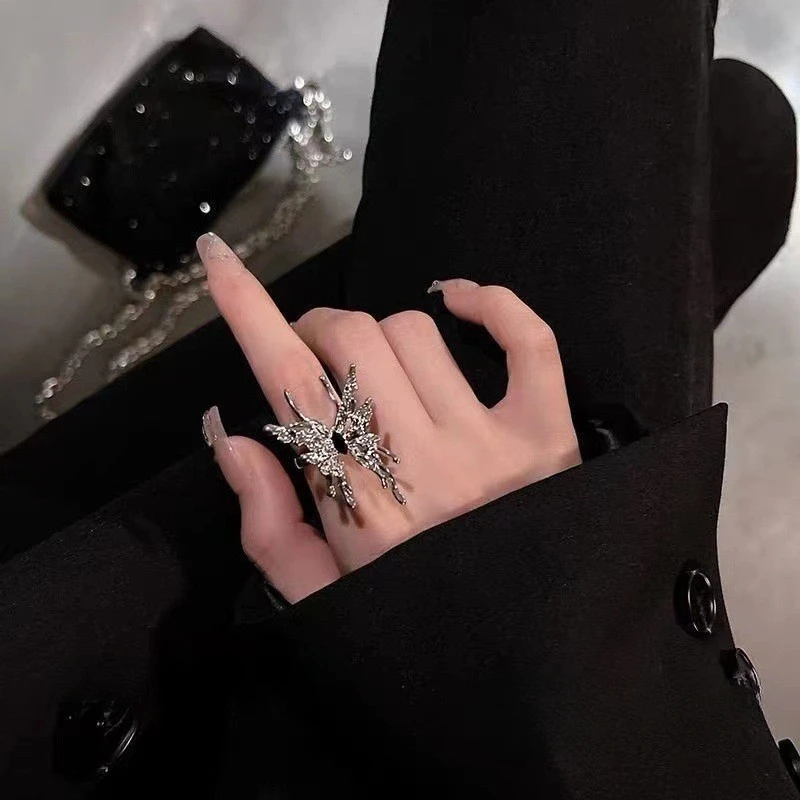 Anillo gótico abierto de serpiente para mujer, anillos ajustables con animales, para reptiles, accesorios de joyería con personalidad Punk, tentáculos de joyería: Fluorescente