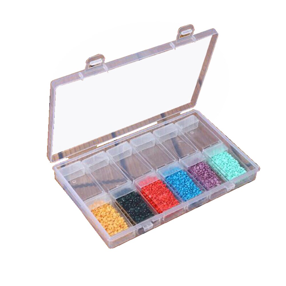 6/10/12/24/48/64 Grid Diamond Painting Jewelry Storage Box Nail Bead Transparent plastic Box Organize And Save Artifacts: JYX2529