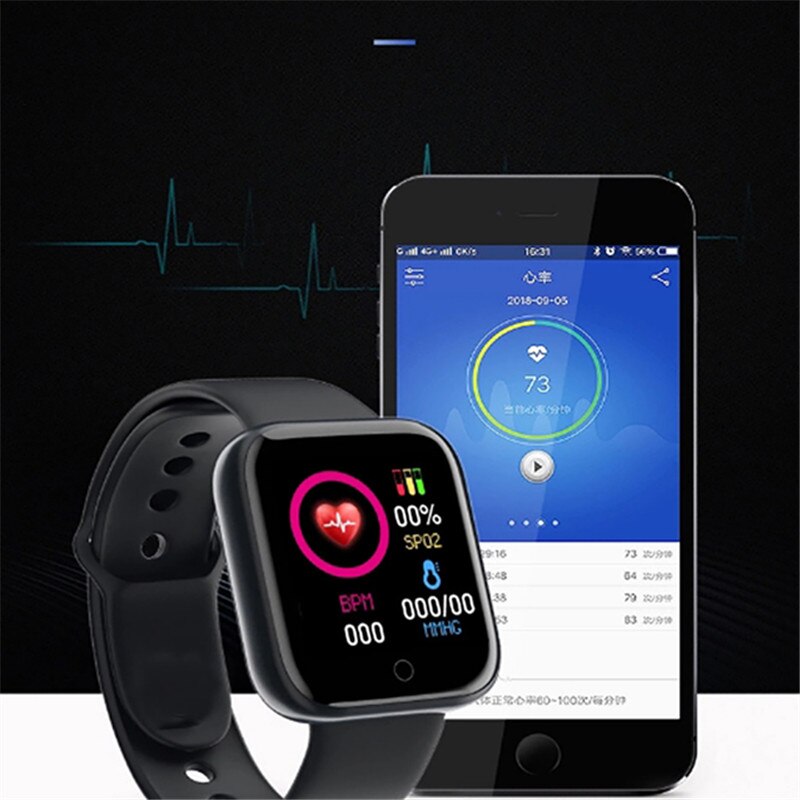 Y68 Bluetooth Slimme Horloges Mannen Waterdichte Sport Fitness Tracker Smart Armband Bloeddruk Hartslagmeter D20 Smartwatch