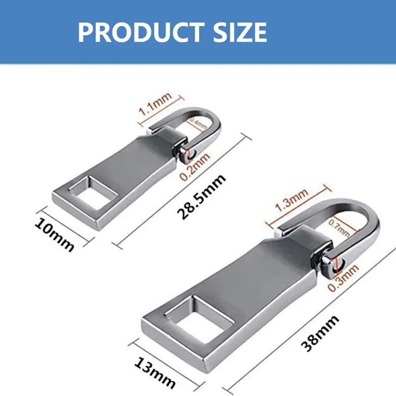 5 stuks Rits Pull Vervanging Metalen Rits Pull Reparatie Rits Pull Tab voor Bagage Koffer Rugzak Jas Zakken Jas Laarzen