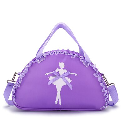 Sac de danse à clochette pour enfants, sac à main en dentelle de grande capacité rose violet noir, sac de danse à clochette pour filles, paquet de bonne: C