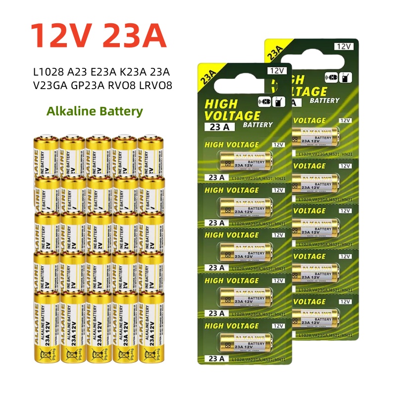 12v 23a bateria 23ga a23s e23a el12 mn21 v23ga gp23a lrv08 para campainha de controle remoto brinquedo elétrico a23 bateria alcalina