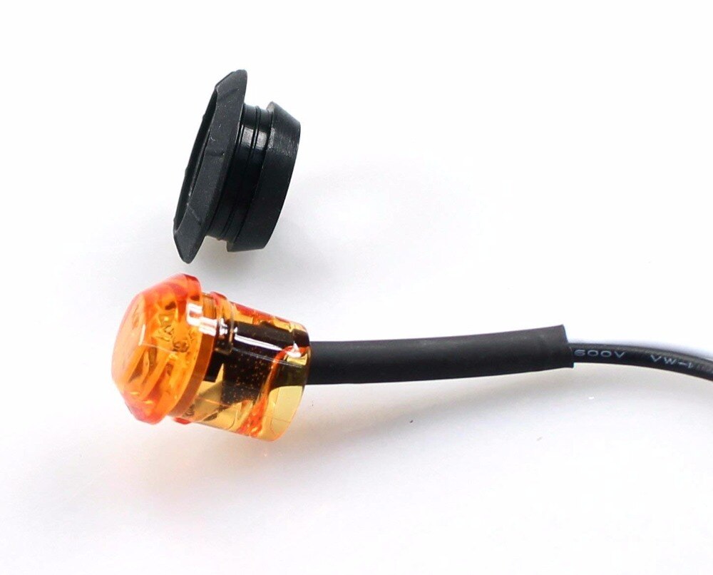 10PCS 3/4 INCH Round Amber LED Light Front Rear Side Marker Indicators Light for Truck Bus Trailer Caravan Boat Motocycle 12V