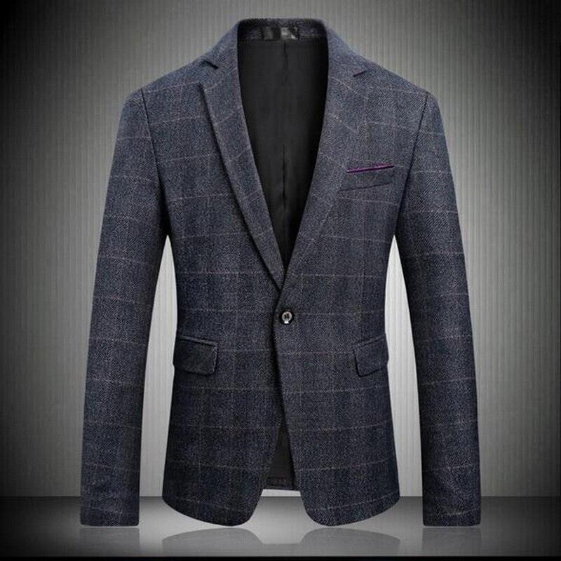VXO Thick plaid Blazers Men lattice Formal jacket Popular Men Dress Blazers Homme Terno Masculin