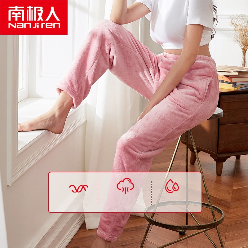 NANJIREN MARKENQUALITÄTS-sexy Flanell Schlaf Hosen Für Frauen Große Größe Hause Schlafanzug Plus Samt Hosen lässig verlieren Schlaf Höschen Hosen Pyjama