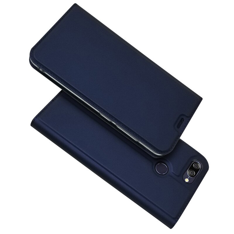 Case Op Voor Asus Zenfone Max Plus ZB570TL Case Cover Voor Asus Zenfone Max Plus M1 ZB570TL X018D Fundas Magneet flip Leather Cases: Blauw