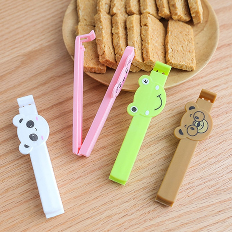 4pc/ partier husholdningsmad snack opbevaring tætning forsegling pose clips sealer klemme mad pose clips køkken værktøj hjem mad tæt clip tætning