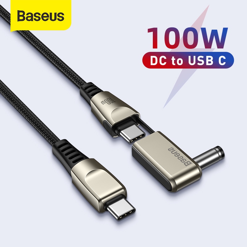 Baseus 100W Usb C Naar Dc Power Kabel Usb C Naar C Ronde/Vierkante Dc Voeding Snelle charger Cable Voor Laptop Tablet Hub Datakabel