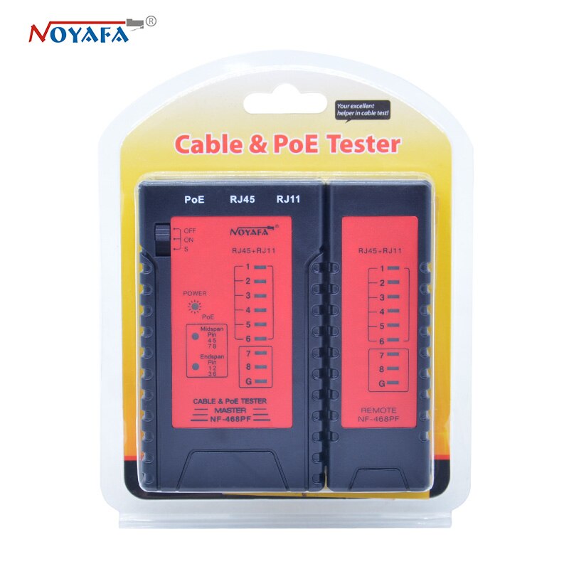 NF-468PF di continuità del Cavo Tester POE Tester Controllare il RJ11 e RJ45 Cavo rapidamente Rilevare Automaticamente i test di continuità