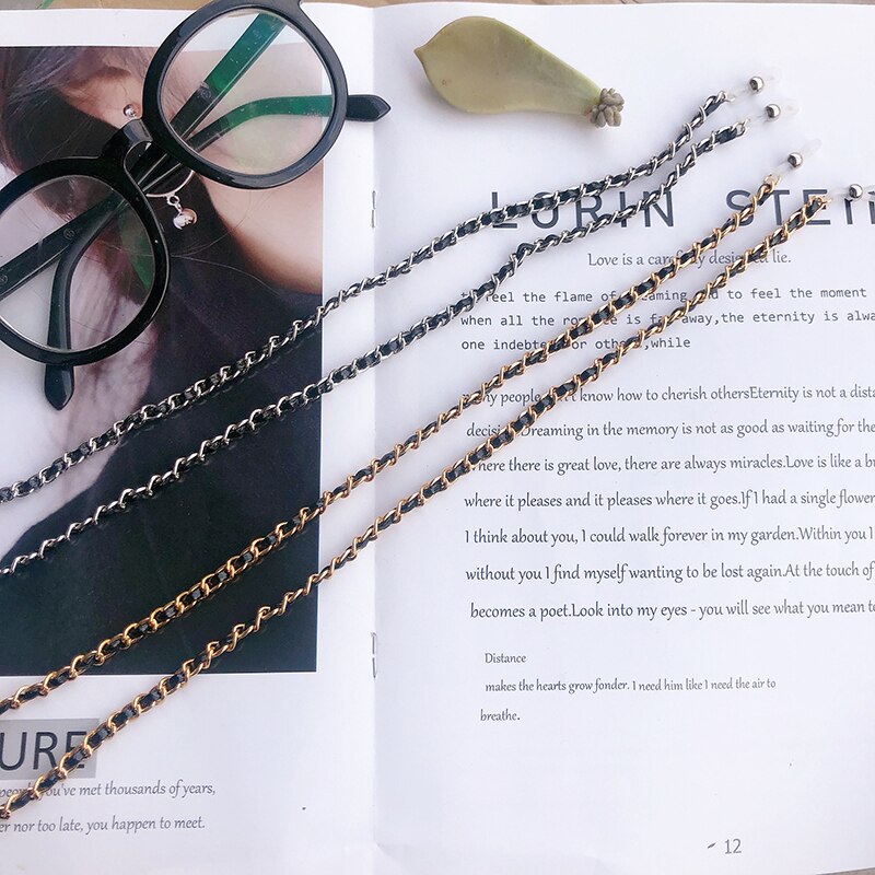 Cadena colgante de PU para gafas, cordón largo para gafas de sol, cadena para el cuello, joyería de