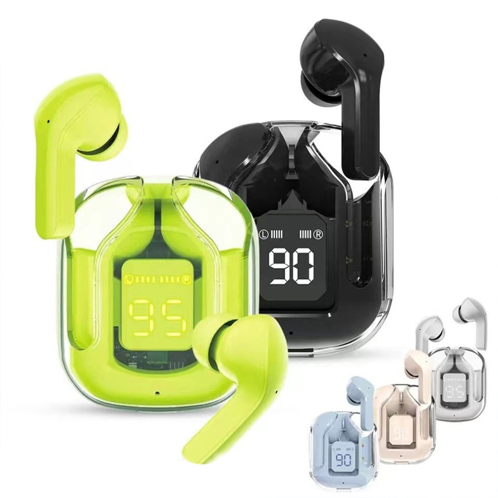 Bezprzewodowe słuchawki TWS Przezroczysty zestaw słuchawkowy douszny Bluetooth ENC Słuchawki sportowe LED Power Cyfrowy wyświetlacz Stereofoniczne słuchawki douszne