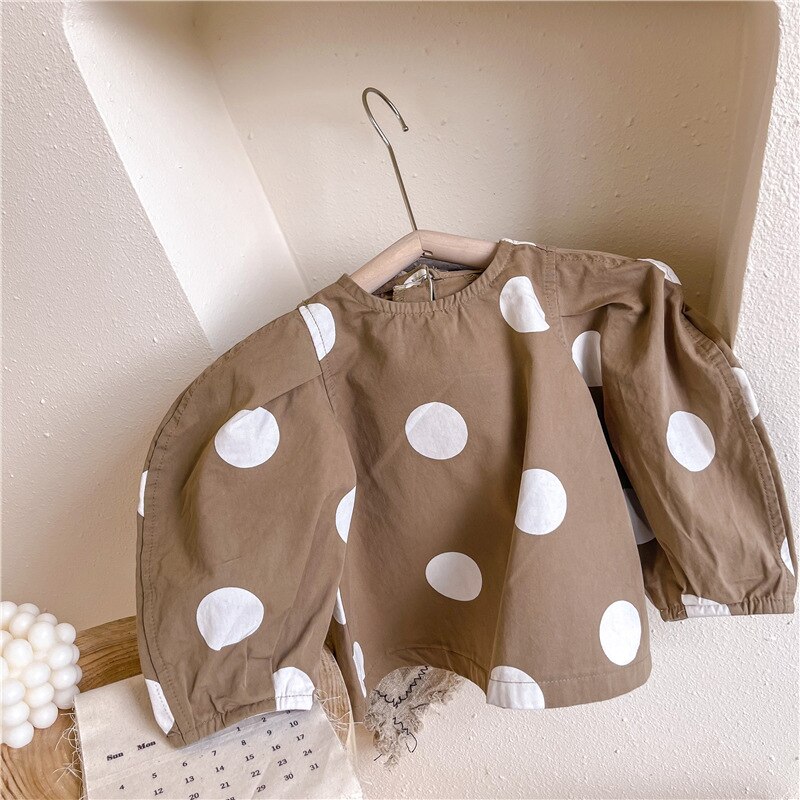 Shirts Volledige Mouw O-hals Kraag Reguliere Lengte Trui Effen Comfortabele Zachte Mooie Licht Lente Kinderen Meisjes: Khaki / 18m