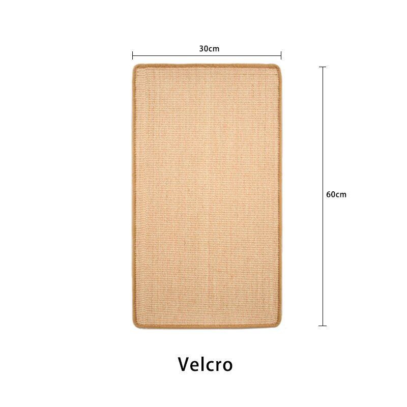 Tapis à gratter en Sisal pour canapé, grattoir Velcro pour chats, poste à gratter, protection de meubles: Velcro-60x30cm