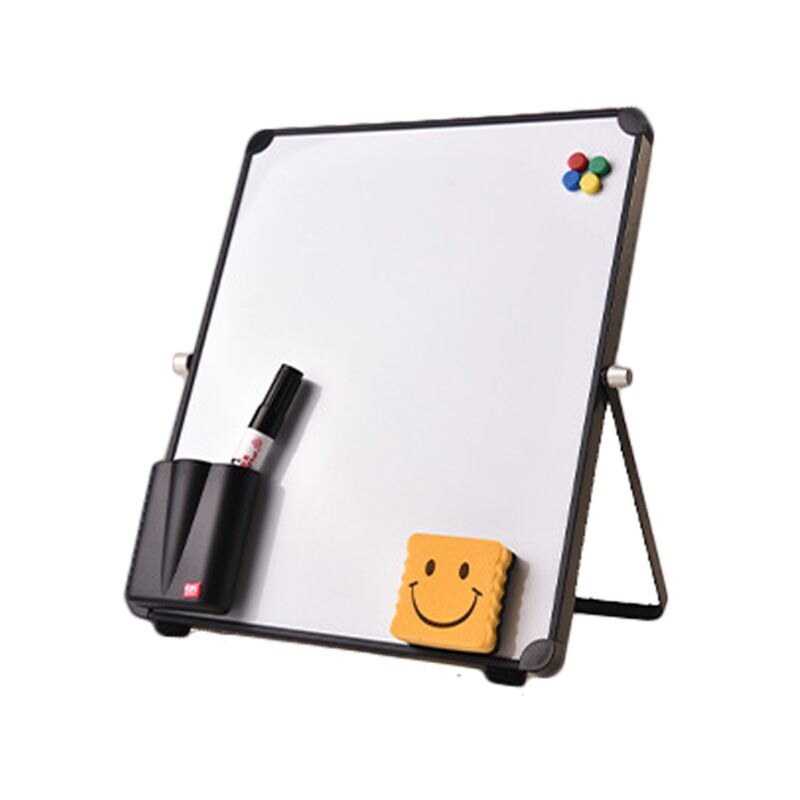 Sletbar magnetisk whiteboard desktop opslagstavle genanvendelig stativ mini staffeli med / uden klip til skolekontorbørn: Uden klip