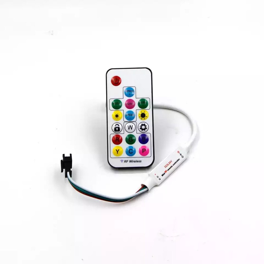 SP104E 17Key Led Rgb Draadloze Afstandsbediening Mini Rf Led Controller Voor WS2812 WS2811 Droom Kleur 5050 Led Light Strip Licht dc 5V-24V