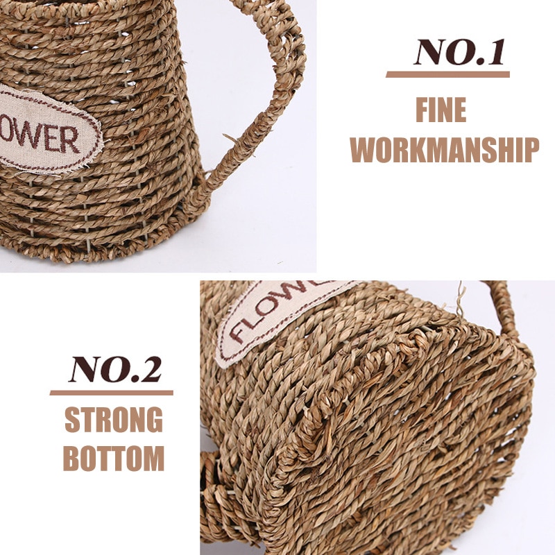 Rattan Weaving Flower Basket Woven for Home Garden Wedding Decoration K888