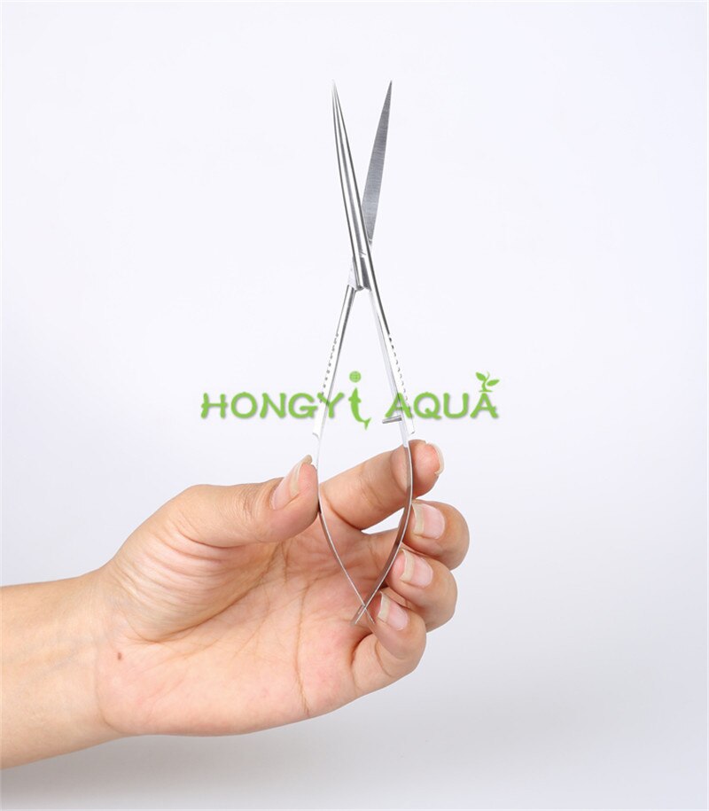 HongYi, tijeras acuáticas de acero inoxidable para plantas acuáticas, primavera recta, onda curva, nunca oxidada, igual que la de ADA