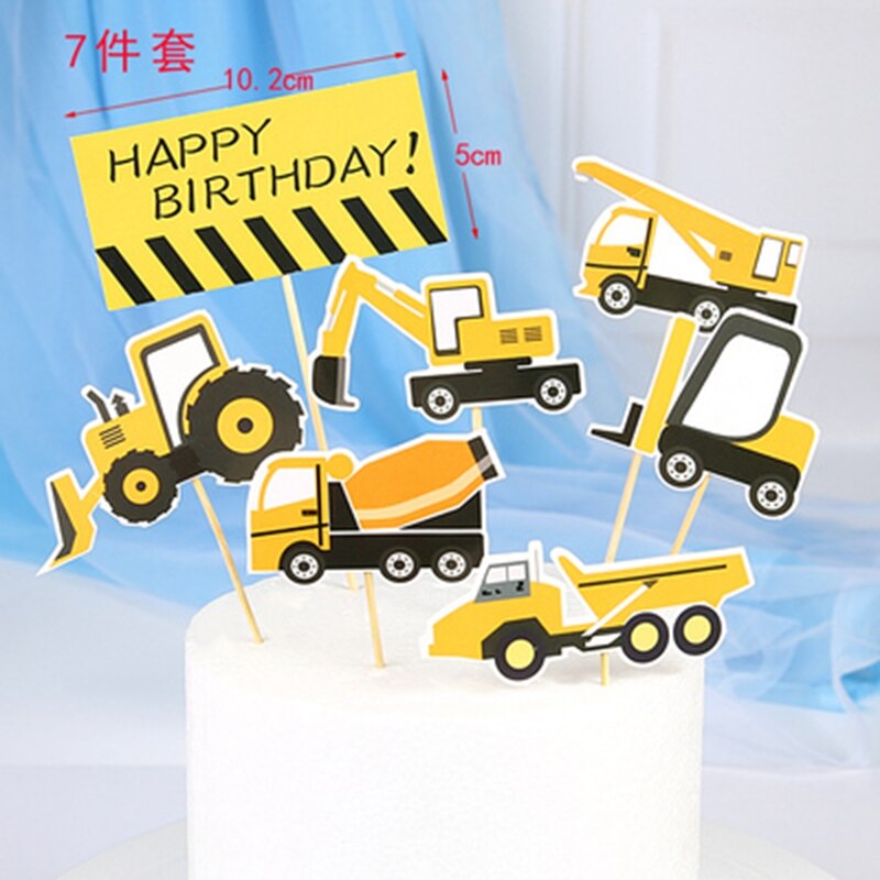 Ingenieurwesen Fahrzeug Kuchen Dekor Graben Maschine Kuchen Deckel Kran Kuchen Dekore Glücklich Geburtstag Party Dekor freundlicher Jungen Geburtstag Spielzeug: Burgund