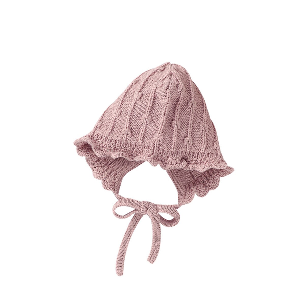 Infantile bébé tricot chapeau doux mignon Bonnet chapeau hiver baptême Bonnet avec mentonnière hiver casquettes accessoires