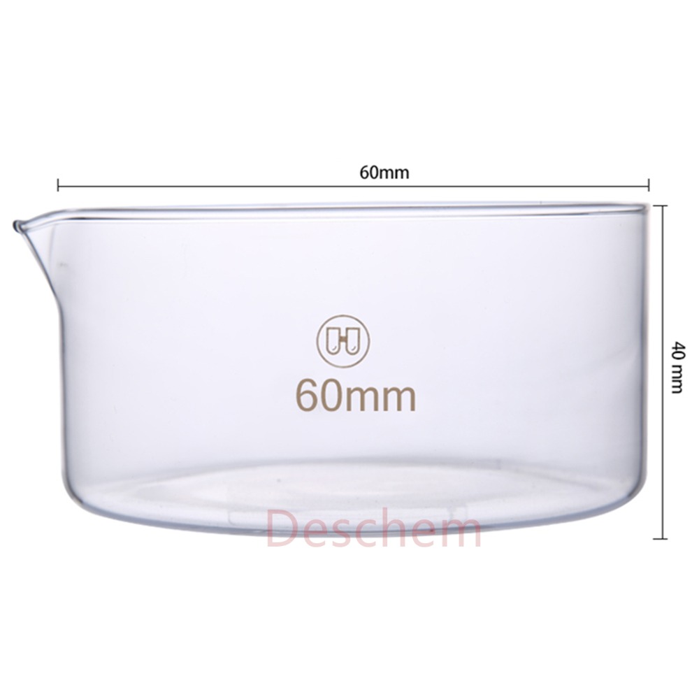 60 Mm * 40 Mm, Glas Crystallizing Schotel, Laboratorium Chemie Glaswerk, Od 6 Cm