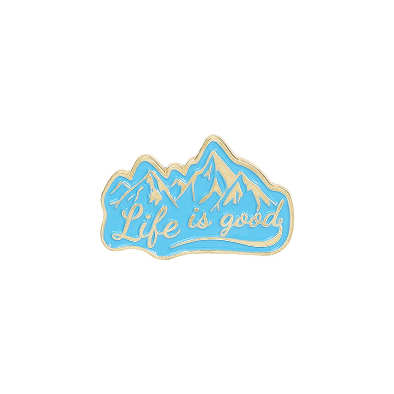 Travel Life Enamel Pin Outdoors Adventure Night Brooches Bag Lapel Pin Badges Mountaineering Telescope Jewelry Friends: style1