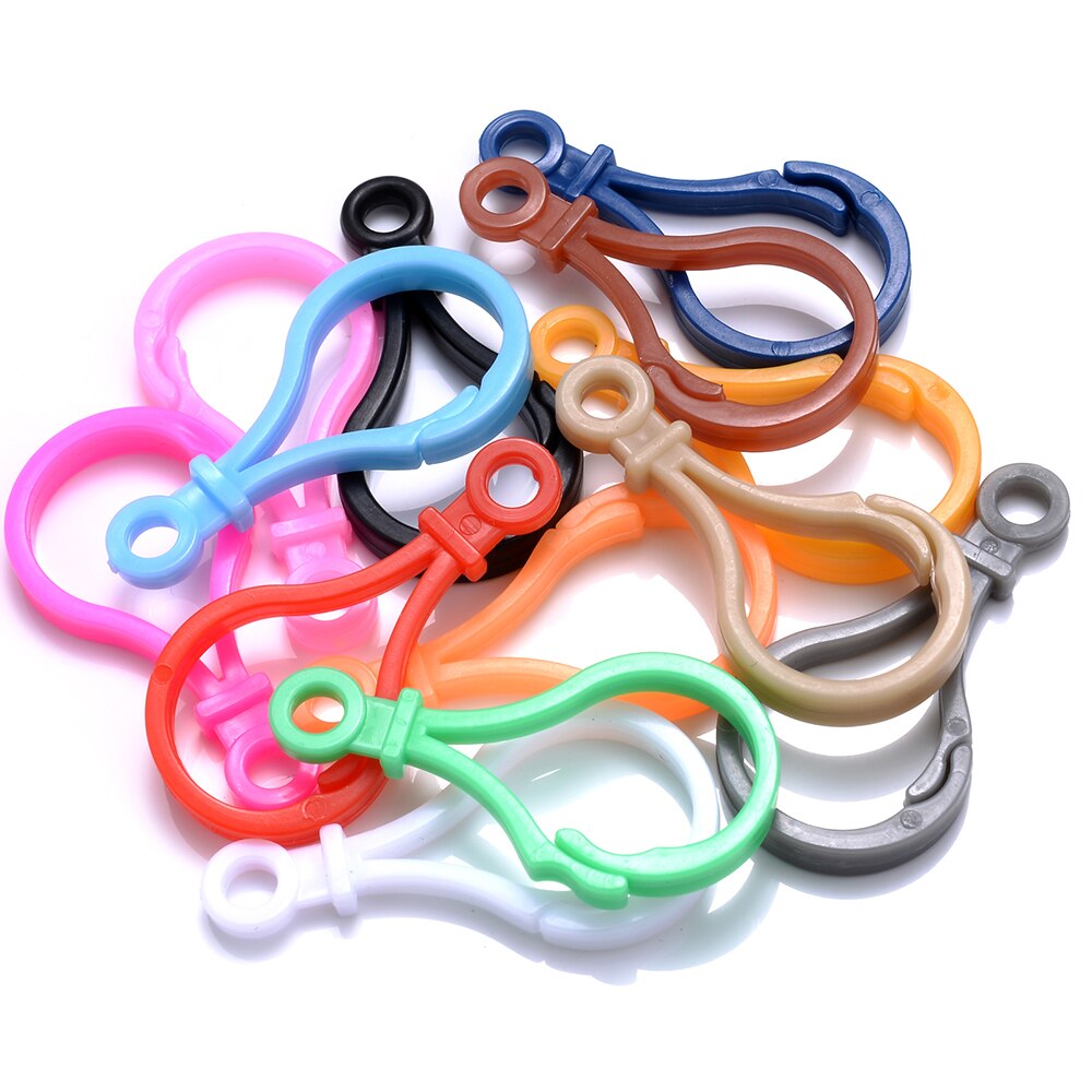 30 sztuk/partia Multicolor plastikowe zapięciem Lobster haki dla DIY ocena biżuteria dokonywanie brelok zapięcie akcesoria dostarcza 25*48mm