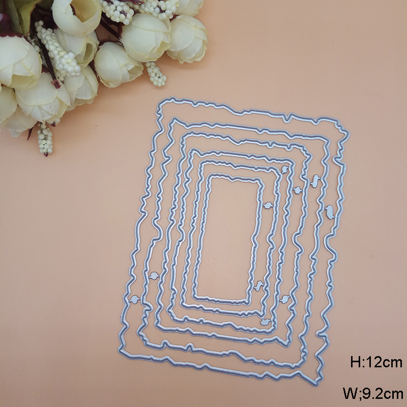 Pesimämuotti kampasimpukka ommeltu suorakulmio soikea tähti neliömerkki etiketti ympyräkehys metallinleikkausmuotit joulukorttiin