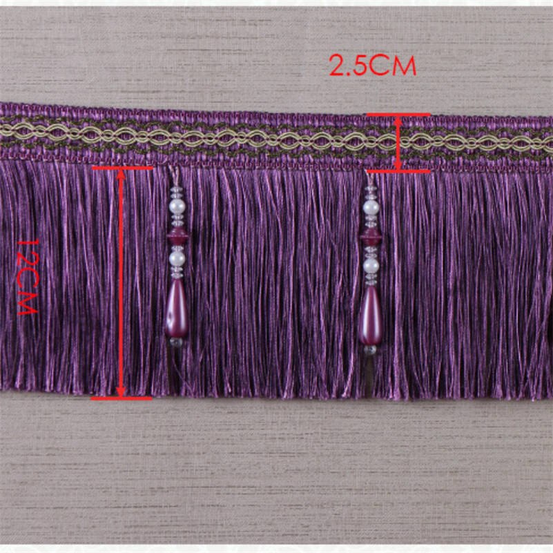 Luxury Exquisite Beaded Tassel Trim Fringe Braid Trimming Wedding Upholstery Fabric Ribbon Sewing