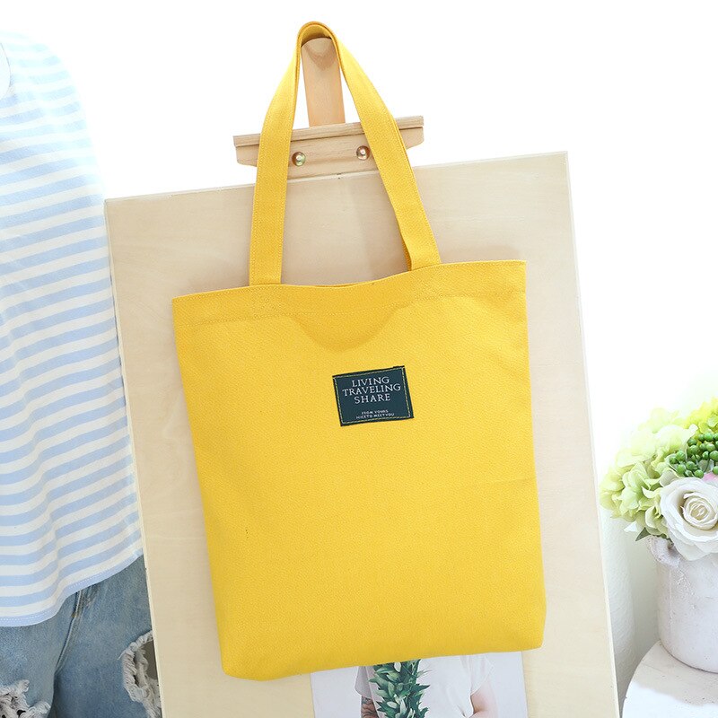 Femmes sac grand dames toile sacs à bandoulière sac à provisions fourre-tout sacs à bandoulière sacs à main sac à main décontracté pour les femmes Eco Shopper: YELLOW