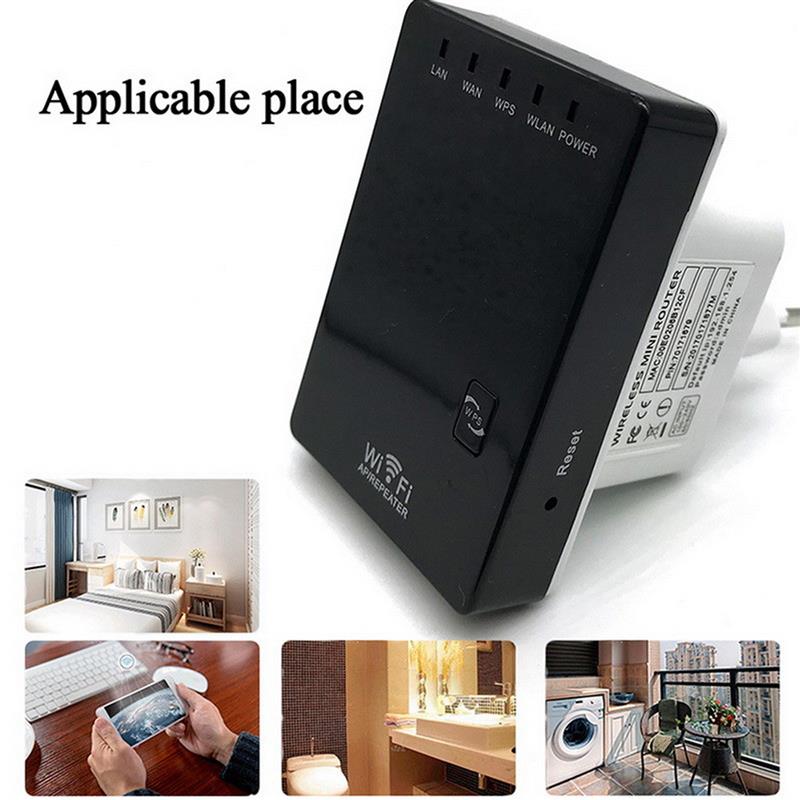 300M Wireless Repeater Dual Network Port Network Signal Amplifier WiFi Router Wifi Range Extender Router Wi-Fi Signal Amplifier