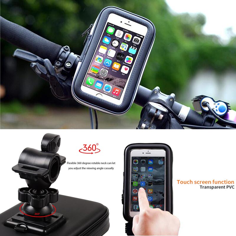 Bicycle Motorcycle Phone Holder telephone Support For Moto Stand Bag For Iphone X 8 Plus SE S9 GPS Bike Holder Waterproof Cover