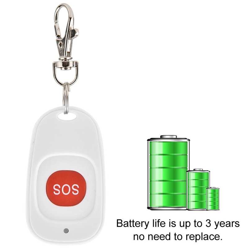White Wireless Button SOS Alarm For Home/Office Security Older Emergency Panic