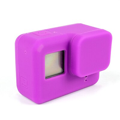 PATCHSKY Siliconen Case voor Gopro Hero 7 6 5 ) zwart Action Camera Body Case + Beschermende Lens Cap voor Go pro gopro5 gopro7: Purple