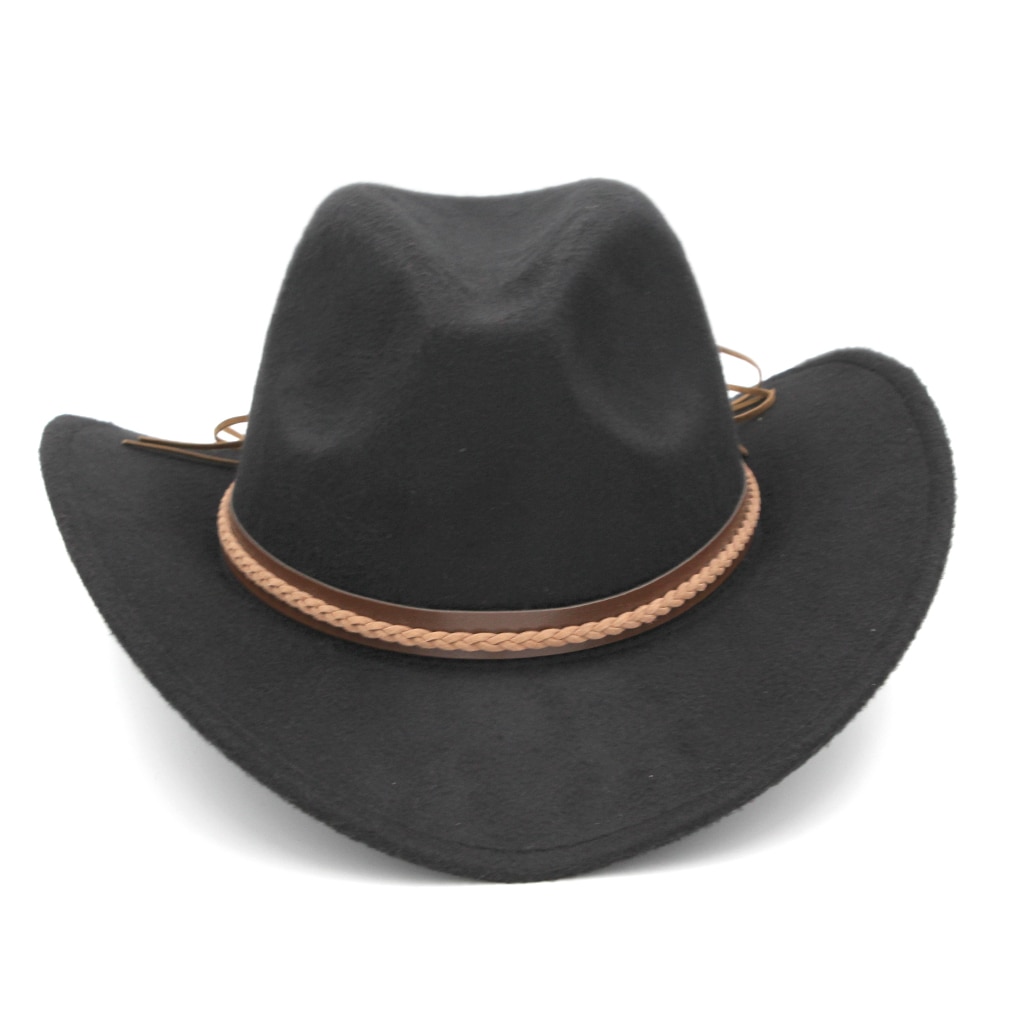 Mistdawn kvinnor män ullblandning western cowboyhatt bred brätte cowgirl ridkeps vinter brun hattband storlek 56-58cm