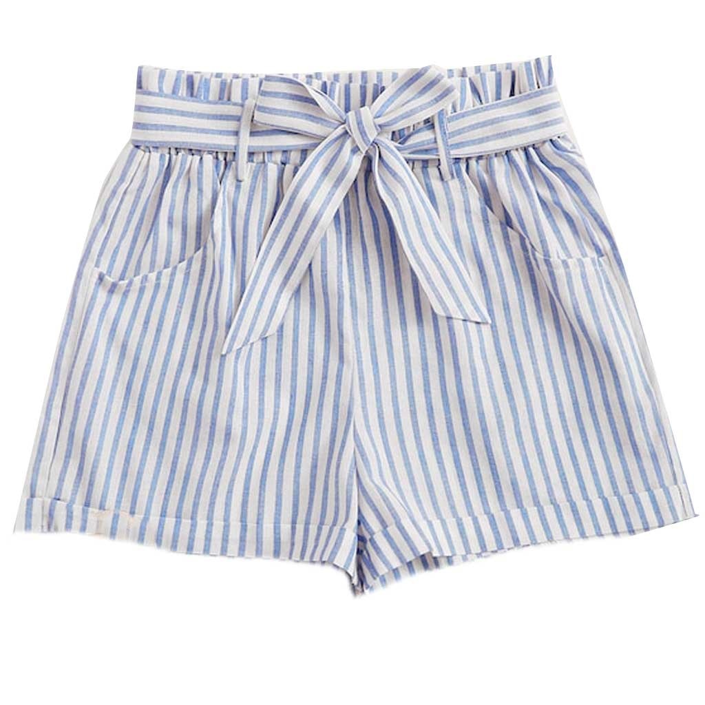 Shorts femmes bande Bandage élastique Short Korte Broek plafones Cortos Mujer Spodenki Damskie court Feminino Szorty: Sky Blue  / L