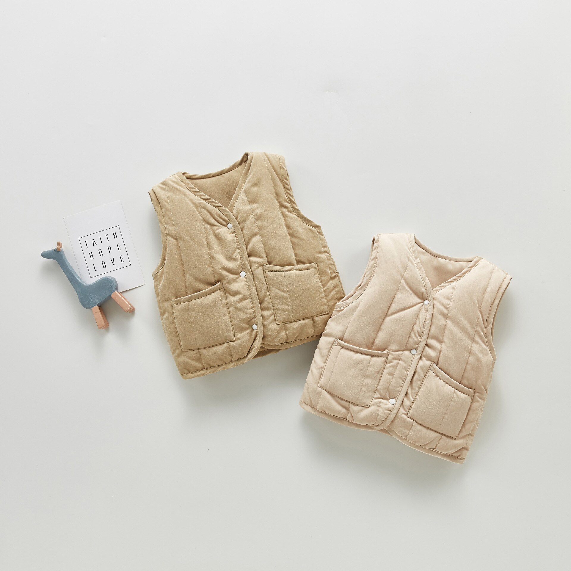 Baby Herfst Vest Jas Katoen Dikker Kinderen Winddicht Jack Vintage Kinderen Jongens Mouwloze Tops Winter Warme Kleren