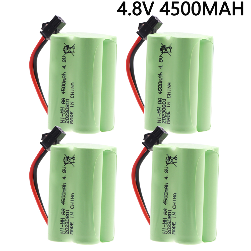 Batería NiMH de 4,8 V y 4500mah para juguetes a control remoto, batería recargable de 4 x AA, para coches, tanques, Robots, barcos, pistolas, 4,8 V y 3000MAH