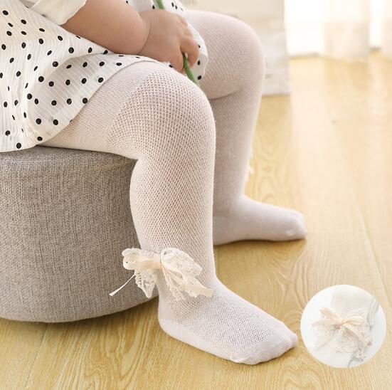 Bebê collants menina recém-nascido crianças meia-calça laço arco flor apertado crianças meias de malha verão collants da criança: white bowknet / 2 to 4year